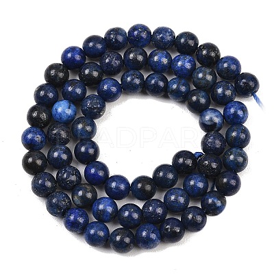 Dyed Natural Grade AA Lapis Lazuli Round Bead Strands G-M290-6mm-AA-1