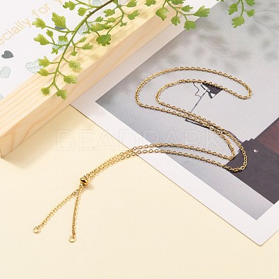 304 Stainless Steel Slider Necklace Making X-AJEW-JB00776-02-1