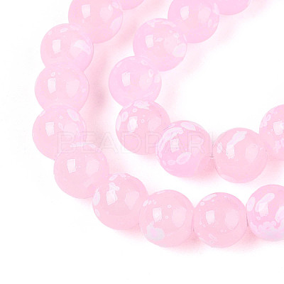 Baking Paint Glass Beads Strands DGLA-N015-8mm-02-1
