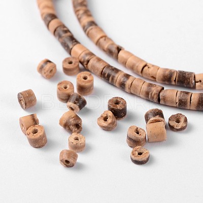 Natural Coconut Column Bead Strands COCB-O001-14-1