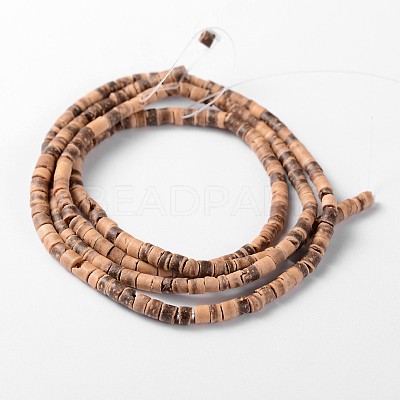 Natural Coconut Column Bead Strands COCB-O001-14-1