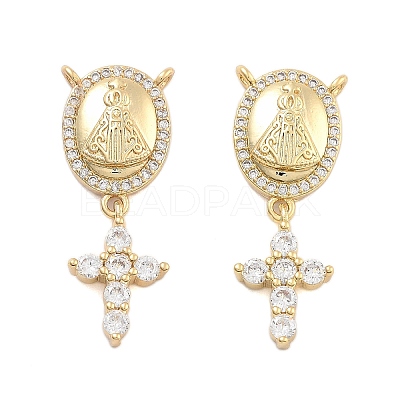 Brass Pave Cubic Zirconia Pendants KK-U009-09G-G-1