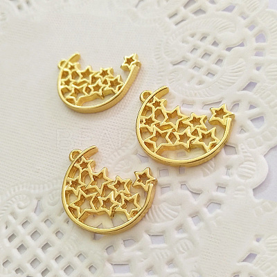 Zinc Alloy Open Back Bezel Pendants PALLOY-F242-06G-1