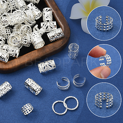 200Pcs 5 Styles Iron Hair Coil Cuffs AJEW-SC0003-88-1