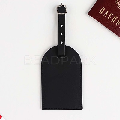 CutHollow 4Pcs PU Leather Luggage Tag OFST-CL0001-01B-03-1