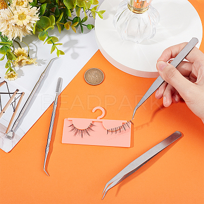 2Pcs 2 Style 410 Stainless Steel Eyelash Separator Tool AJEW-UN0001-55-1