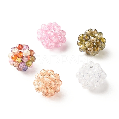 Cubic Zirconia Round Weave Beads CZ-JF-4MM-M1-1