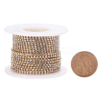Brass Rhinestone Strass Chains CHC-T001-SS6-01C-1