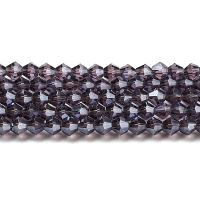 Transparent Electroplate Glass Beads Strands GLAA-F029-2mm-C04-1