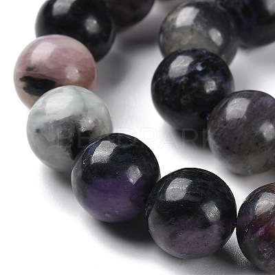 Natural Charoite Beads Strands G-E557-01-12mm-01-1