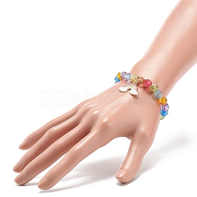 9Pcs 9 Style Acrylic Round Beaded Stretch Bracelets Set BJEW-JB08898-1
