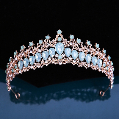 Alloy Rhinestone Crown Hair Bands for Woman Girls PW-WGB2F57-15-1