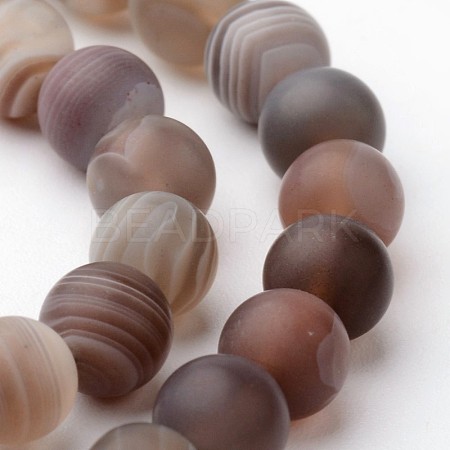 Natural Botswana Agate Bead Strands G-J376-09F-6mm-1