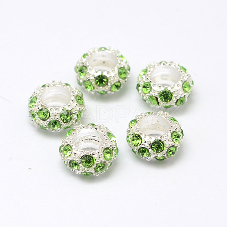 Alloy Rhinestone European Beads CPDL-H999-8-1