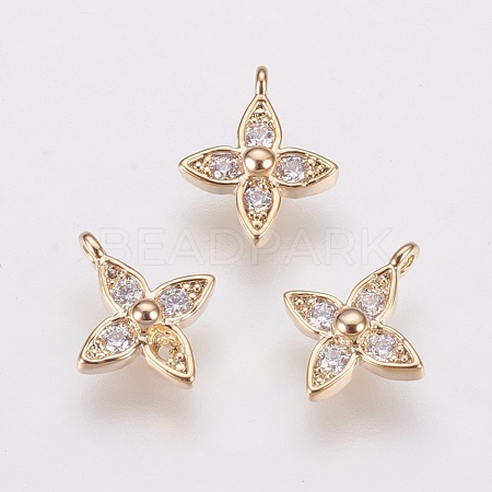 Brass Micro Pave Cubic Zirconia Charms ZIRC-F081-13G-1