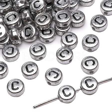 50Pcs Silver Plating Acrylic Beads PW-WG2E8AD-24-1