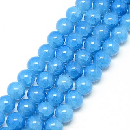 Baking Paint Crackle Glass Bead Strands DGLA-Q023-8mm-YS13-1