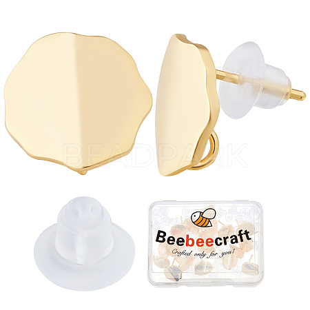 Beebeecraft 20Pcs Brass Stud Earring Findings KK-BBC0002-79-1