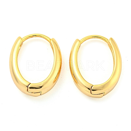 Oval Brass Huggie Hoop Earrings for Women EJEW-M255-01G-1