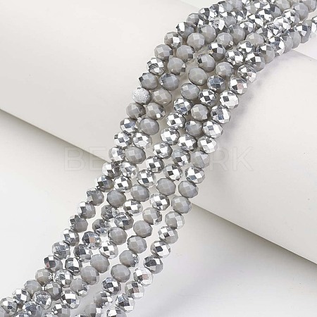 Electroplate Opaque Glass Beads Strands EGLA-A034-P6mm-M02-1