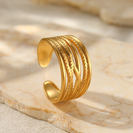 Cross 201 Stainless Steel Cuff Rings for Women FS-WG26F46-09-1