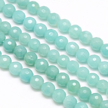 Natural Amazonite Round Bead Strands G-N0081-F6mm-18-1