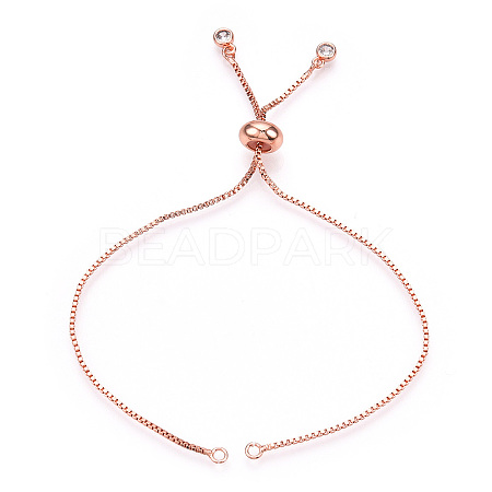 Rack Plating Adjustable Brass Slider Bracelet Making MAK-R025-02RG-1-1