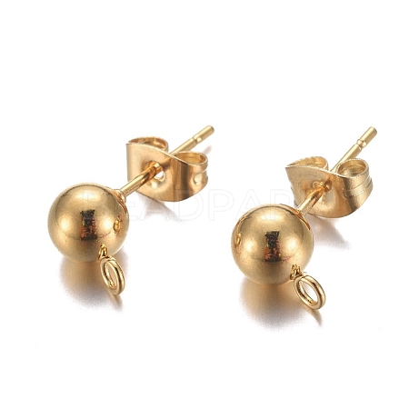 304 Stainless Steel Stud Earring Findings X-STAS-P148-07G-B-1