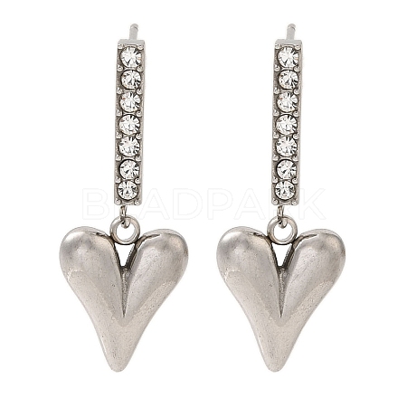 304 Stainless Steel Inlay Rhinestone Stud Earrings for Women EJEW-M024-06C-P-1