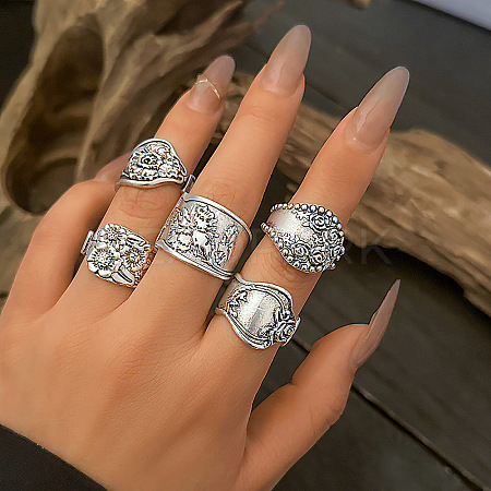 Adjustable Ethnic Style Alloy Cuff Rings FS-WGD767D-04-1