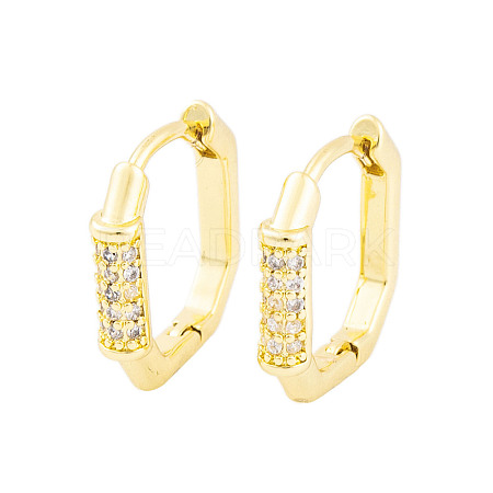 Rack Plating Brass Micro Pave Clear Cubic Zirconia Hoop Earrings for Women EJEW-P278-02G-1