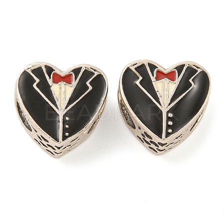 925 Sterling Silver Wedding Suit Shape European Beads FIND-NH0001-10P-1