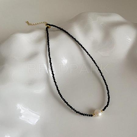 Vintage Single Natural Freshwater Pearl & Glass Beaded necklaces QO5494-1-1