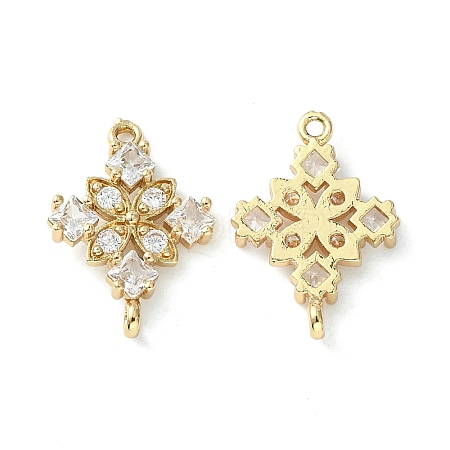 Brass Pave Cubic Zirconia Connector Charms KK-G462-45KCG-04-1
