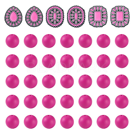 56Pcs 4 Styles Silicone Beads FIND-TA0010-75D-1
