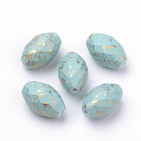 Spray Painted Acrylic Beads ACRP-Q023-01-1