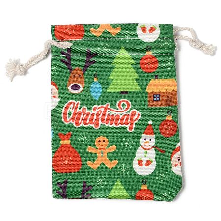 Christmas Theme Cloth Printed Storage Bags ABAG-F010-02A-02-1