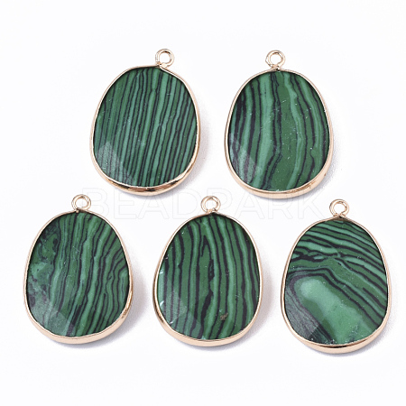 Synthetic Malachite Pendants G-T131-08B-1