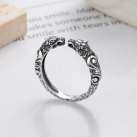 Dragon 925 Sterling Silver Adjustable Cuff Rings FS-WGB89B1-01-1