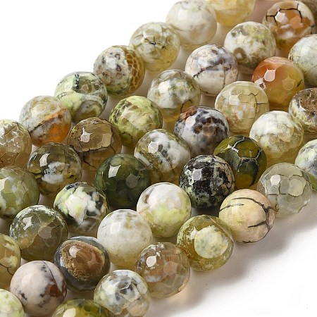 Dyed & Heated Natural Fire Crackle Agate Beads Strands G-P539-C01-03-1