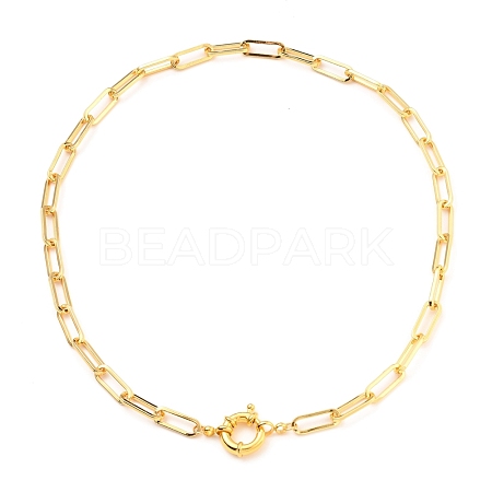 Brass Paperclip Chain Necklaces NJEW-JN03129-02-1