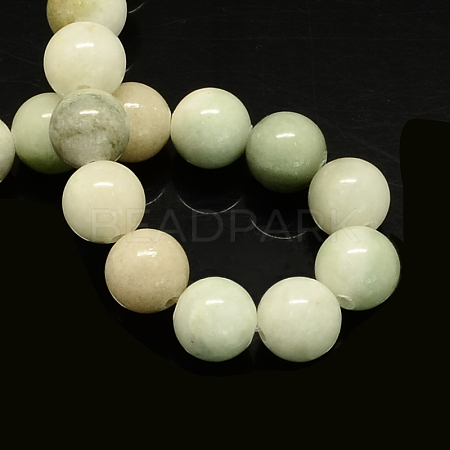 Natural Dyed Yellow Jade Gemstone Bead Strands G-R271-6mm-Y28-1