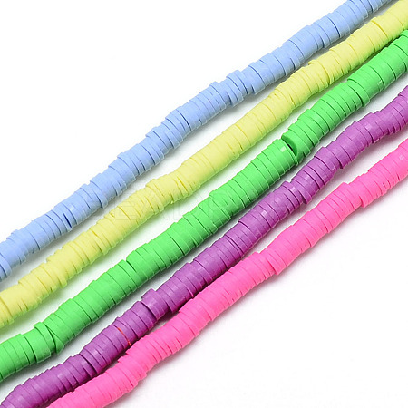 Handmade Polymer Clay Bead Strands CLAY-T002-6mm-M-1