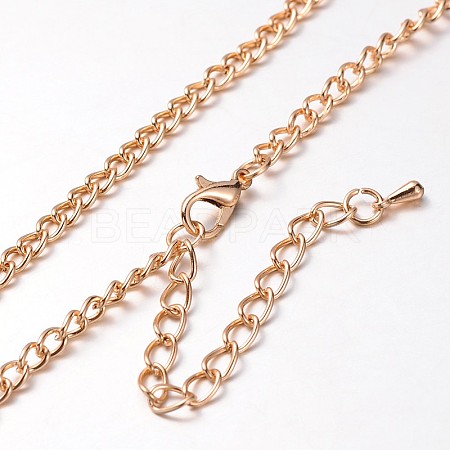Iron Curb Chain Necklace Making MAK-J004-10KCG-1