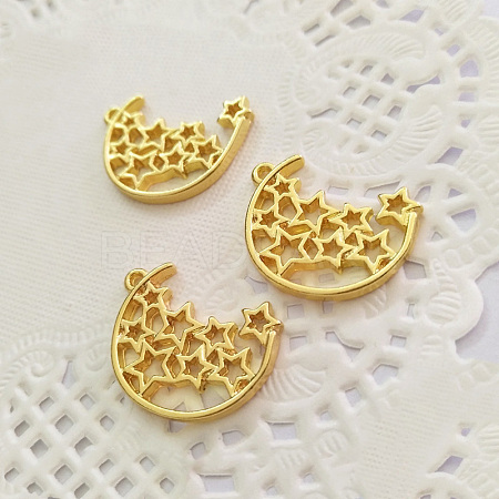 Zinc Alloy Open Back Bezel Pendants PALLOY-F242-06G-1