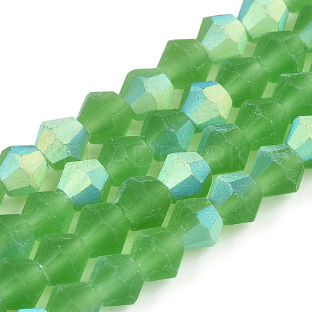 Imitate Austrian Crystal Bicone Frosted Glass Beads Strands EGLA-A039-T4mm-MB03-1