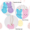 Olycraft 3 Bags 3 Colors Easter Theme Wooden Pendant Decorations HJEW-OC0001-32-4