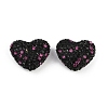 Heart Shaped Polymer Clay Rhinestone Beads CLAY-NH0002-01C-1