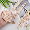 SUPERFINDINGS 5Pcs Rubber Wood Carved Onlay Applique Craft WOOD-FH0001-85-4