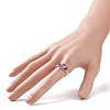 Natural & Synthetic Gemstone Round Beaded Finger Ring RJEW-JR00514-3